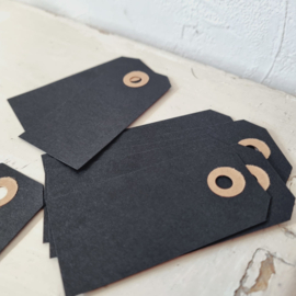 Kadolabels | zwart | 8 x 4 cm | 10 stuks