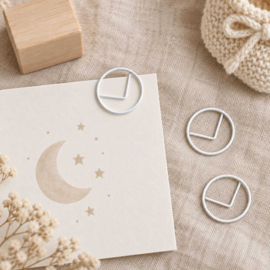 Ronde paperclips 2,5 cm – wit, roségoud & goud