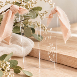 Transparante Acryl Boekenleggers – Blanco DIY | 15 × 4 cm