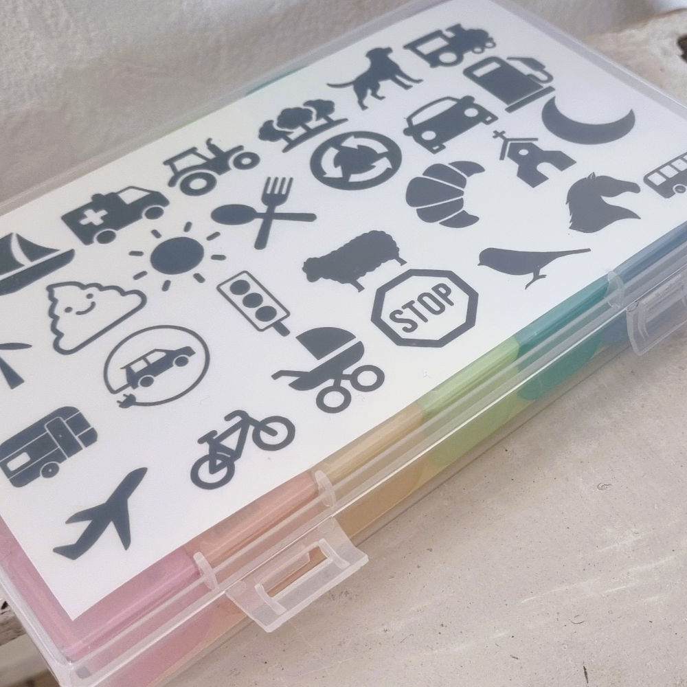 Vakjes bakje + stickers auto bingo [2 cm]