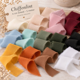 Chiffonlint 4 cm – 5 meter – diverse kleuren