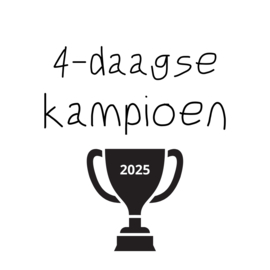 Stickers | 4-daagse kampioen | zwart/wit | 5 cm | vanaf 10 stuks