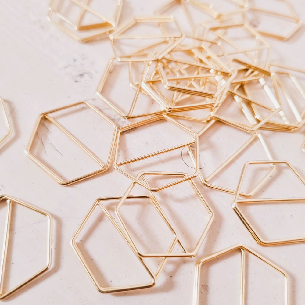 Paperclips | hexagon | goud | 2,5 x 2 cm | vanaf 25 stuks