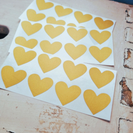 Krasstickers | hartje | goud | 2,5 x 2,7 cm | vanaf 10 stuks