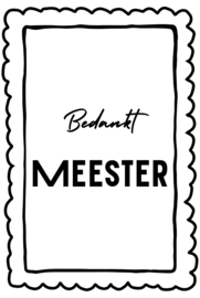 Label sticker | bedankt Meester | 15 x 10 cm | vanaf 5 stuks
