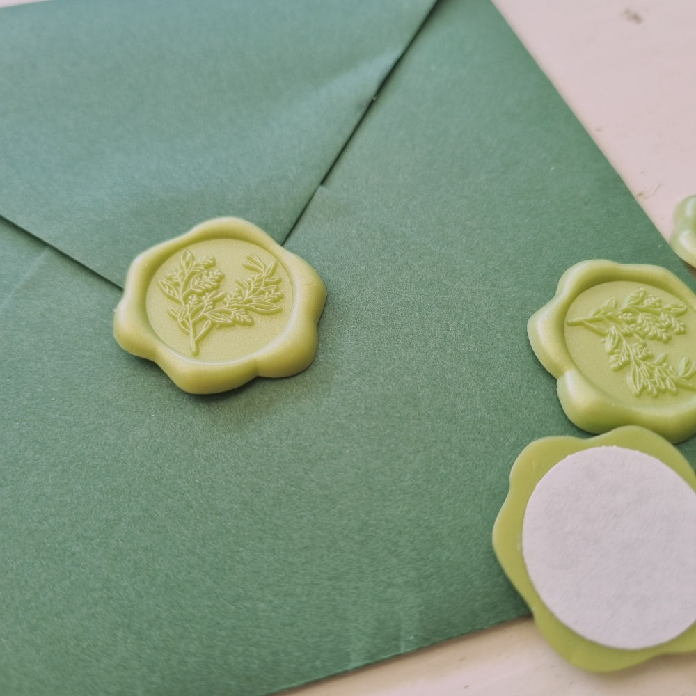 Wax zegel  | groen | eucalyptus | 25 stuks