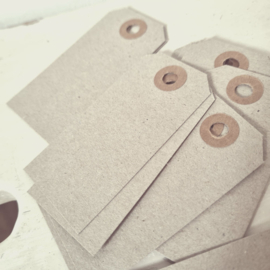Kadolabels | oudgrijs | 8 x 4 cm | 10 stuks