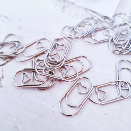 Paperclips | met een hartje erin | zilver | 2 x 1 cm | vanaf 25 stuks