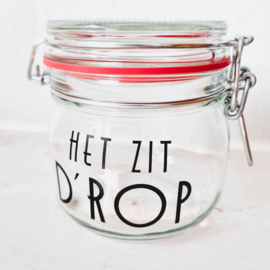 Het zit D'ROP | alleen vinyl sticker of met weckpot