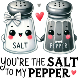 Strijk applicatie | You're the salt to my pepper | in 3 maten