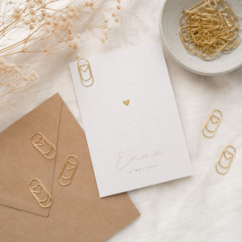Gouden Paperclips met Hartje - 25 stuks