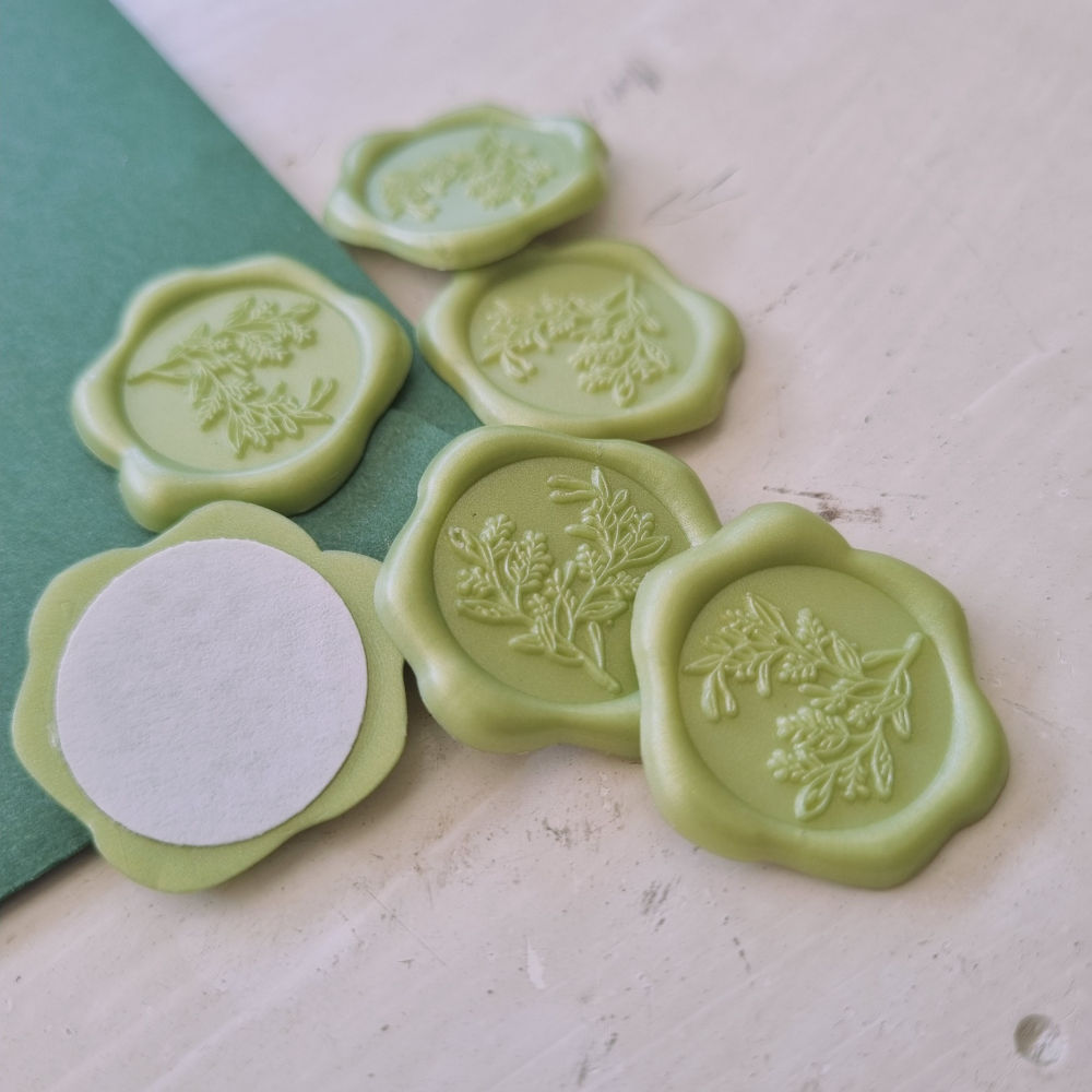 Wax zegel  | groen | eucalyptus | 25 stuks