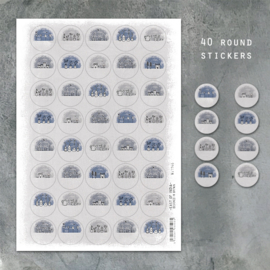 East of India Stickervel A4 | Little hand draw scenes | 3 cm | 40 stickers