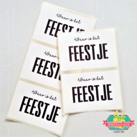 Stickers Waar is dat feestje