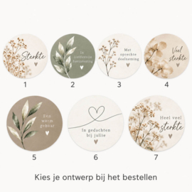 Sluitzegels voor rouwpost – 7 sterkte- en condoleanceontwerpen