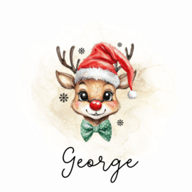 Gepersonaliseerde Kerststicker met Naam "Hertje"