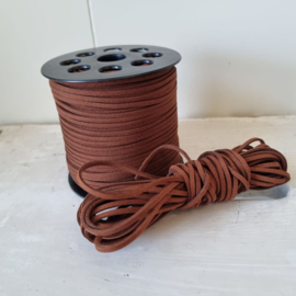 Faux suède koord | Bruin | 10 mtr x 3mm