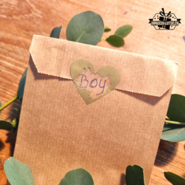 Krasstickers | hart | goud | 3 x 3,5 cm | vanaf 10 stuks