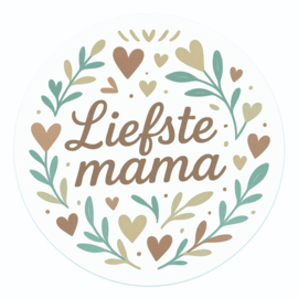 Moederdag stickers | Liefste mama [pastel 1] | 5 cm | vanaf 10 stuks