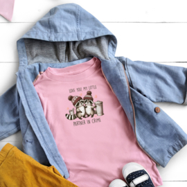 Strijk applicatie | Love you, my little partner in crime | in 2 maten