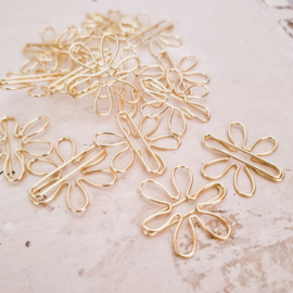 Paperclips | bloem | goud | 2,5 x 2,5 cm | vanaf 25 stuks