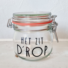Het zit D'ROP | alleen vinyl sticker of met weckpot