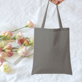 Katoenen tas | smiley + naam | met lange hengsels