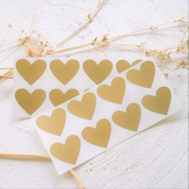 Krasstickers | hartje | goud | 2,5 x 2,7 cm | vanaf 10 stuks