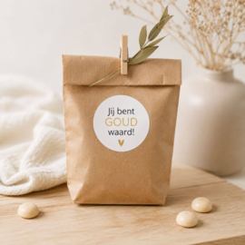Jij bent GOUD waard! Stickers - 3,5 cm, 5 cm en 7,5 cm