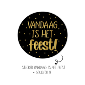 Vandaag is het feest [zwart/goldfoil] | per 10 stuks