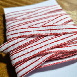 Rood/wit gestreept band, 5 meter