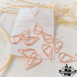 Zakje met 25 stuks - paperclips druppel "Rosegold"