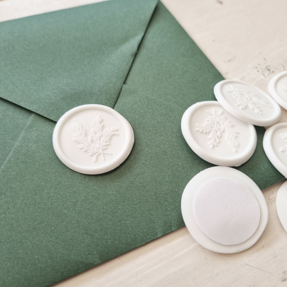 Wax zegel  | wit | rozemarijn | 25 stuks
