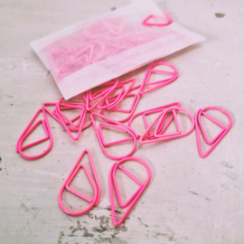 Paperclips | druppel | neon roze | 2,5 x 1,5 cm | vanaf 25 stuks