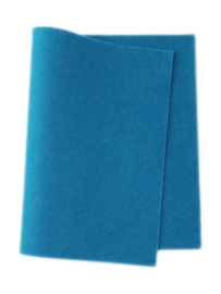 Middenblauw - 100% wolvilt lapje 20 x 30 cm
