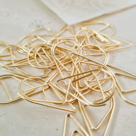 Paperclips | druppel | goud | 2,5 x 1,5 cm | vanaf 25 stuks
