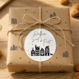 Sinterklaas stickers 'Welkom Sint & Piet"