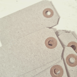 Kadolabels | oudgrijs | 8 x 4 cm | 10 stuks
