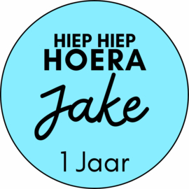 Traktatiestickers | HIEP HIEP HOERA | + naam + leeftijd | div. varianten | 10 stuks