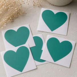 Krasstickers groen hartje 7x8 cm 10 stuks