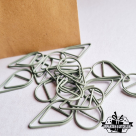 Paperclips | druppel | sage green | 2,5 x 1,5 cm | vanaf 25 stuks