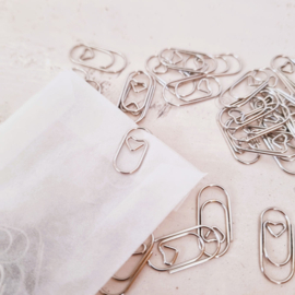 Paperclips | met een hartje erin | zilver | 2 x 1 cm | vanaf 25 stuks