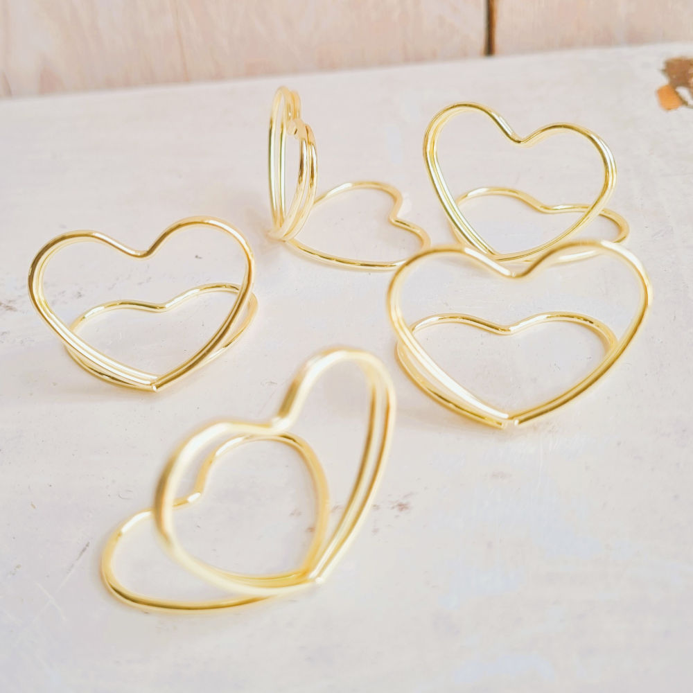 Kaarthouders | hart | goud | 25 stuks
