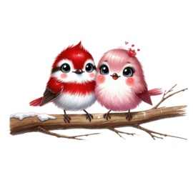 Strijk applicatie | Valentijn | Love Birds | 10 x 6 cm