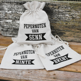 Pepernoten zakje met naam