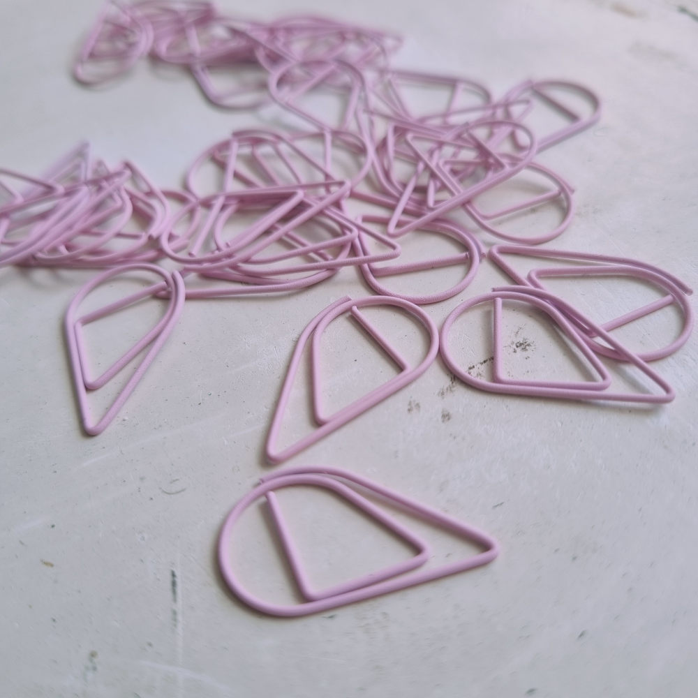 Paperclips | druppel | dusty pink | pantone 671 | 2,5 x 1,5 cm | vanaf 25 stuks