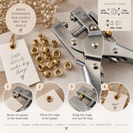 Luxe Gouden Oogjes (0,5 cm) – Eyelets voor Kaarten, Cadeaulabels en DIY - 100 stuks