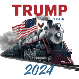Strijk applicatie | Trump Train 2024 | 22 x 25,5 cm