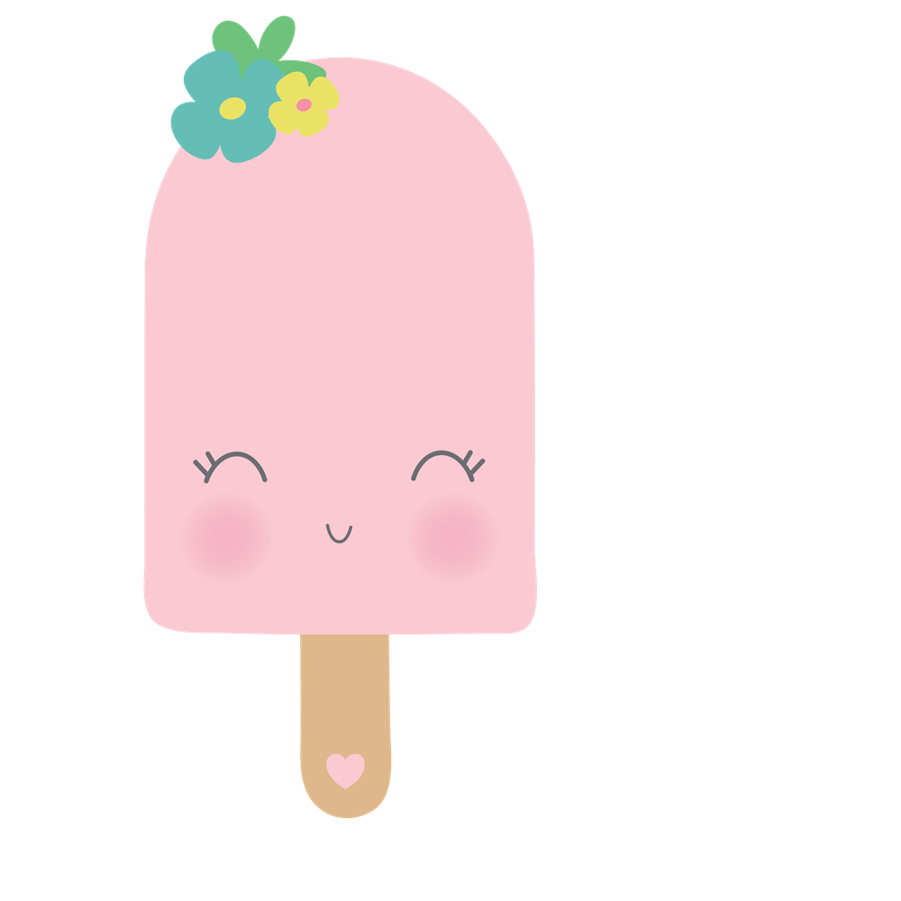 Strijk applicatie | ijsje roze | 7,5 x 3,5 cm