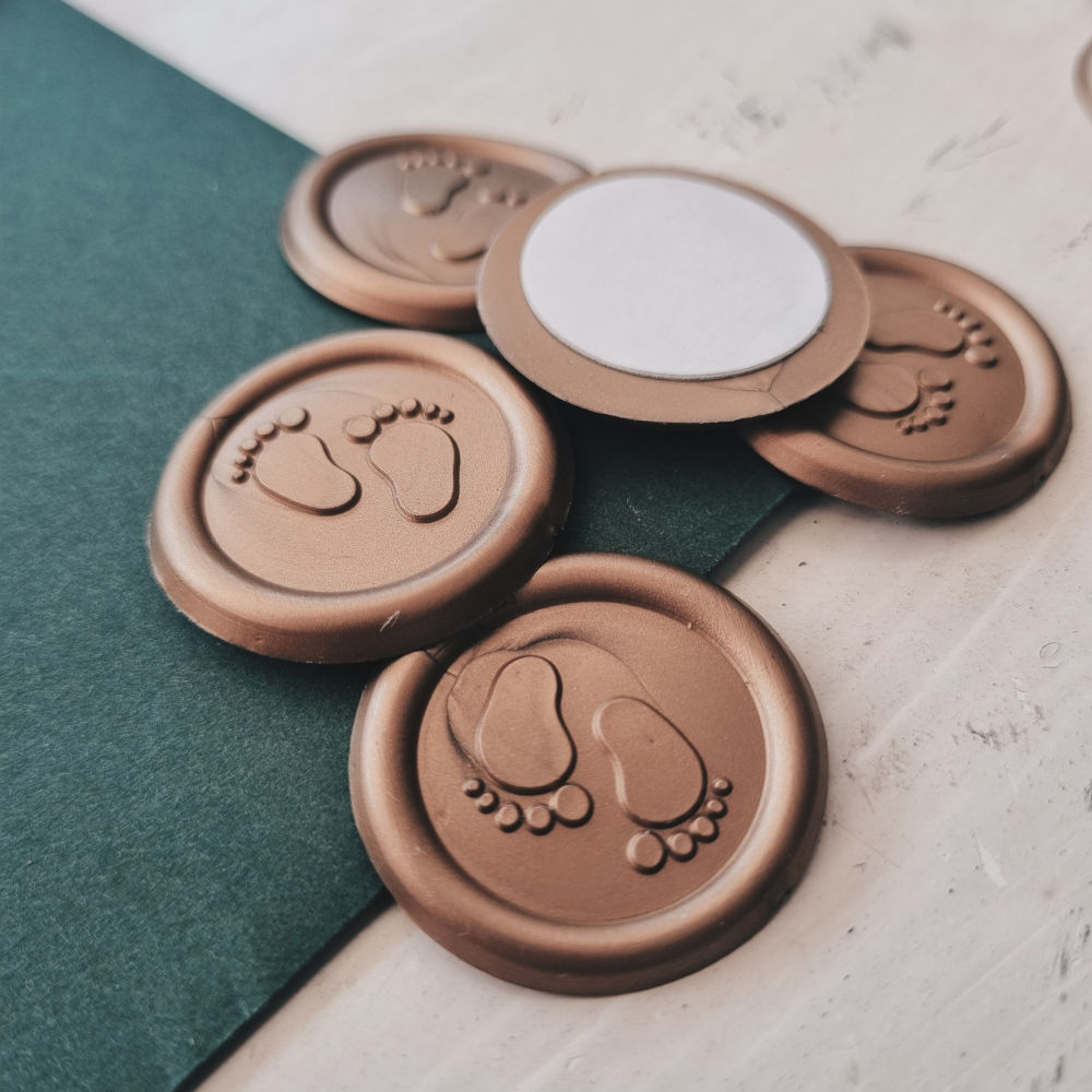 Wax zegel  | brons | voetjes | 25 stuks